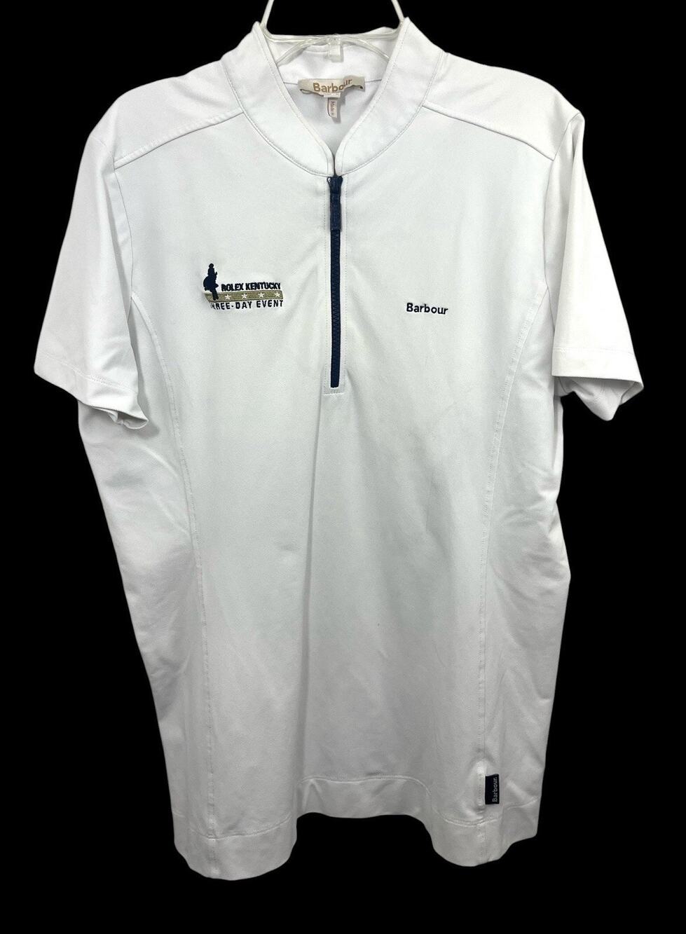 BARBOUR Rolex Equestrian Kentucky Shirt Medium Three Day Event 10 White Women's